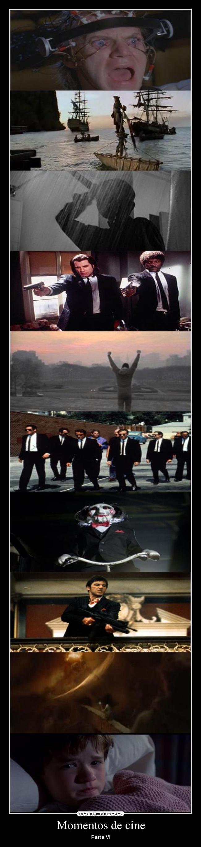 carteles cine momentos cine parte seis escenas sexto sentido piratas senor anillos saw rocky naranja desmotivaciones