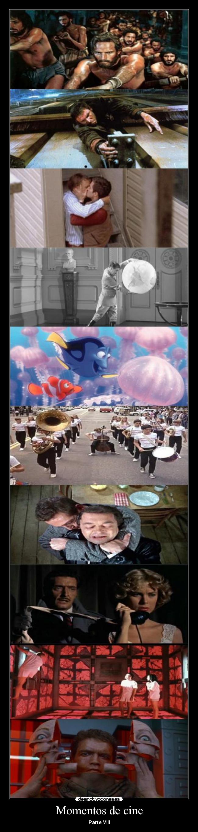 carteles cine momentos cine parte ocho escenas desafio cube dinero crimen nemo dictador blade ben hur desmotivaciones