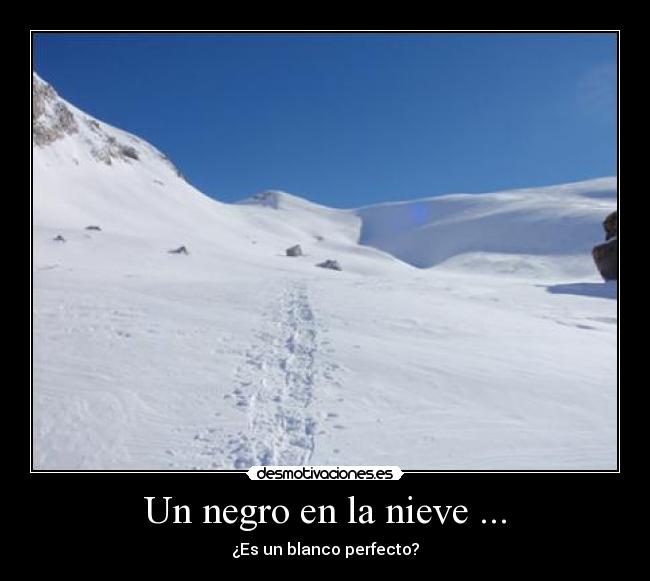 Un negro en la nieve ... - ¿Es un blanco perfecto?