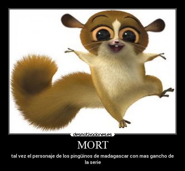 MORT - tal vez el personaje de los pingüinos de madagascar con mas gancho de la serie