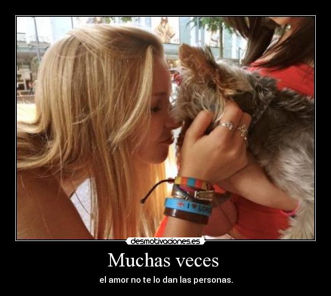 Muchas veces - el amor no te lo dan las personas.