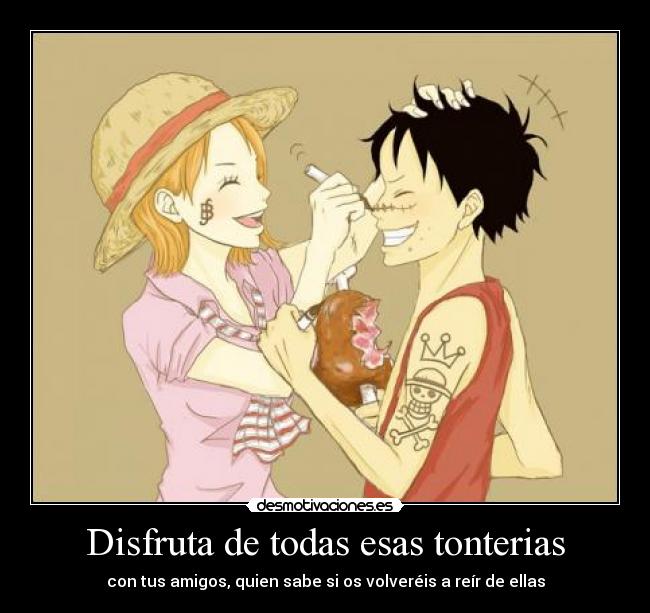 carteles nami luffy dibujos tontos desmotivaciones