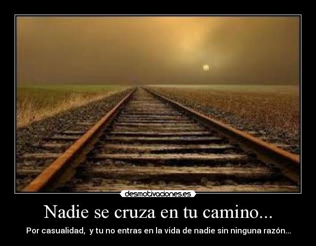 Nadie se cruza en tu camino... - Por casualidad, y tu no entras en la vida de nadie sin ninguna razón...