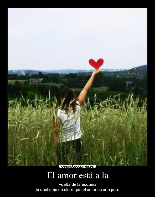 El amor está a la -