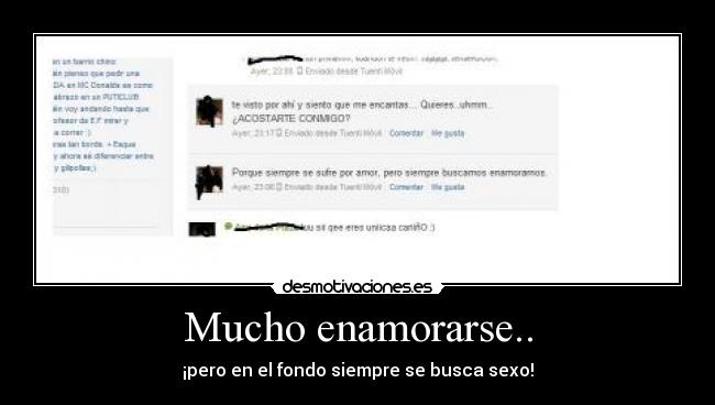 Mucho enamorarse.. -