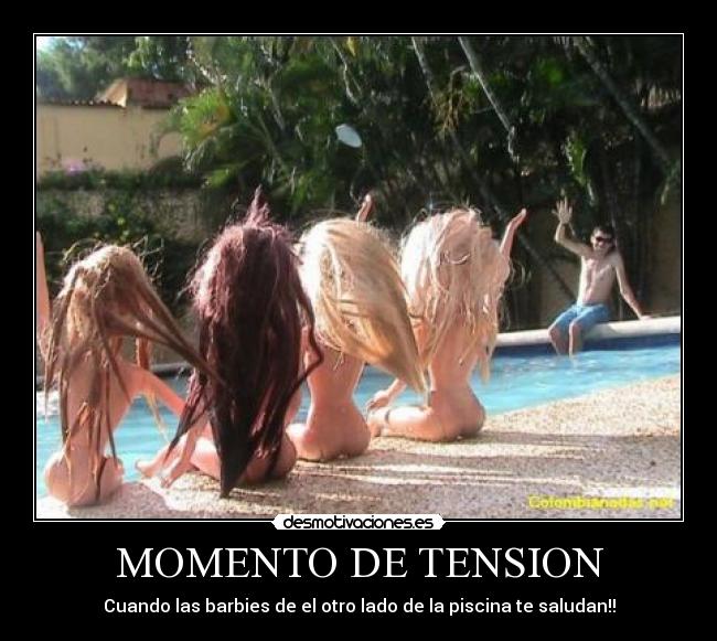 MOMENTO DE TENSION - Cuando las barbies de el otro lado de la piscina te saludan!!
