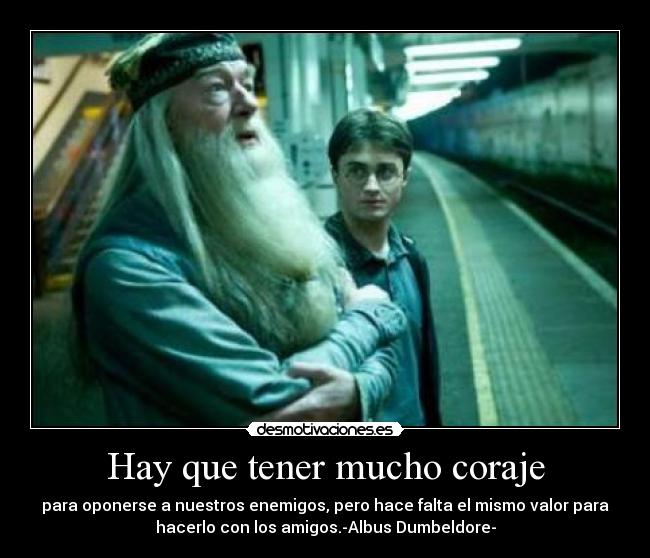 Hay que tener mucho coraje - para oponerse a nuestros enemigos, pero hace falta el mismo valor para
hacerlo con los amigos.-Albus Dumbeldore-