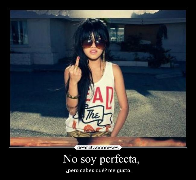 No soy perfecta, - ¿pero sabes qué? me gusto.