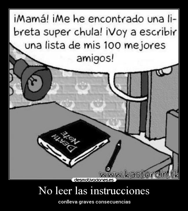 No leer las instrucciones - 