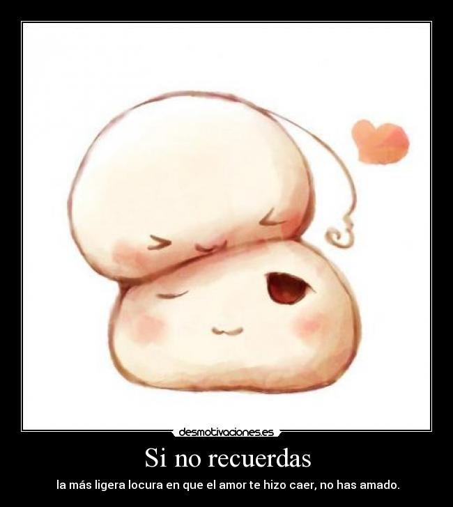 Si no recuerdas - la más ligera locura en que el amor te hizo caer, no has amado.