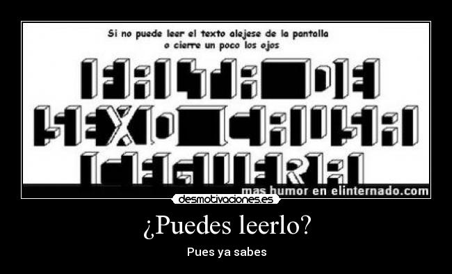 ¿Puedes leerlo? - 