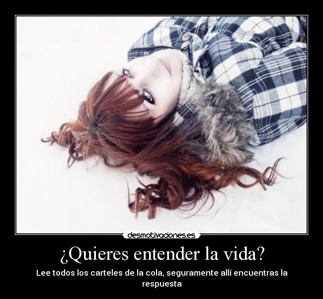 ¿Quieres entender la vida? - Lee todos los carteles de la cola, seguramente allí encuentras la respuesta