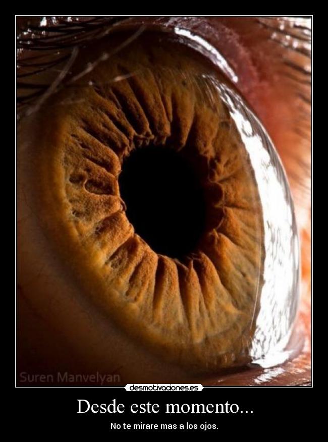Desde este momento... - No te mirare mas a los ojos.