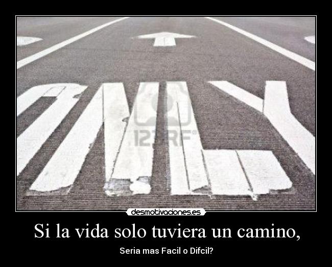 Si la vida solo tuviera un camino, -