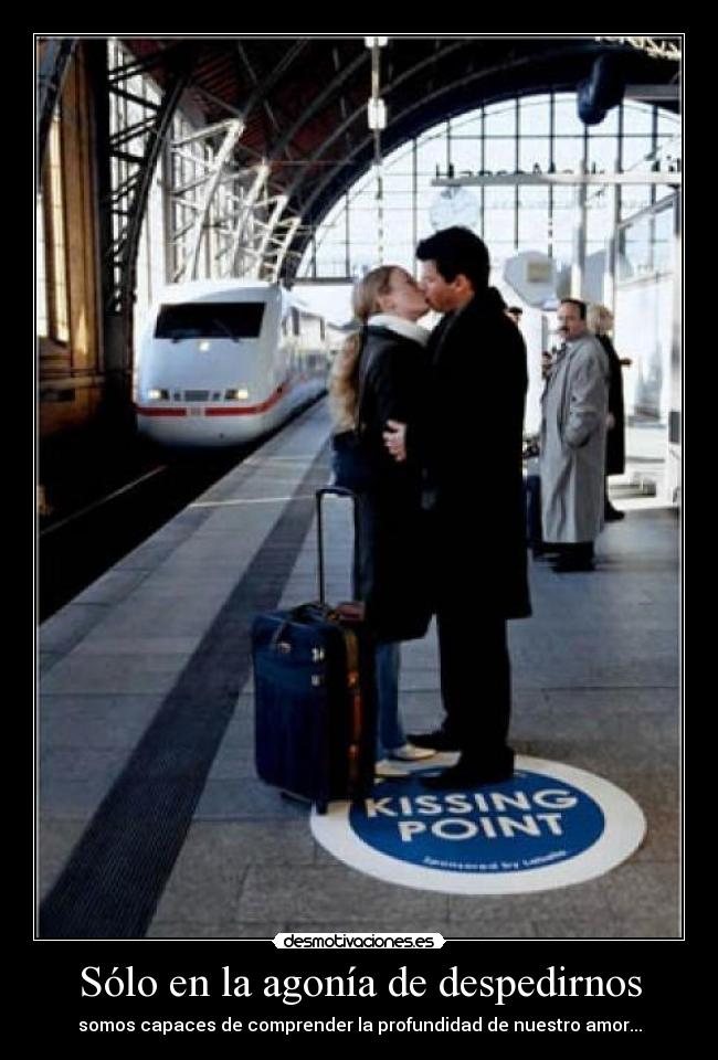 Sólo en la agonía de despedirnos - somos capaces de comprender la profundidad de nuestro amor...