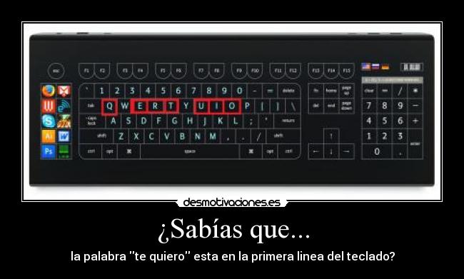 ¿Sabías que... - la palabra te quiero esta en la primera linea del teclado?