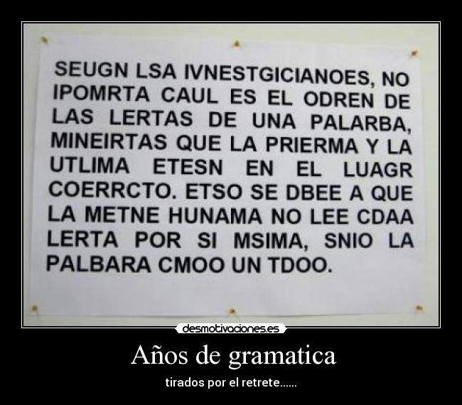 Años de gramatica -