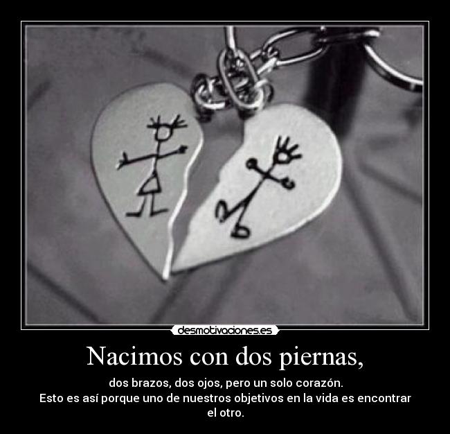 Nacimos con dos piernas, -