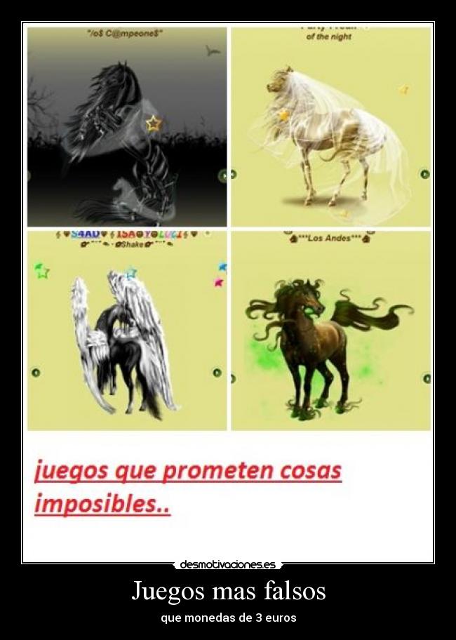 Juegos mas falsos -