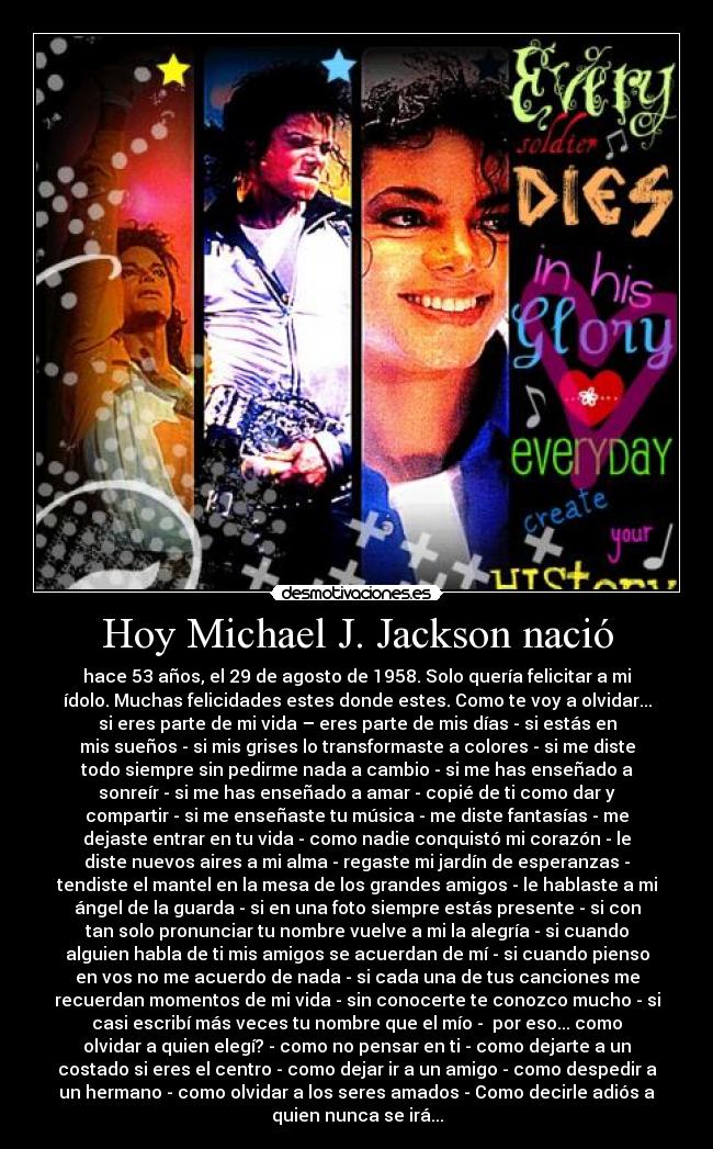 Hoy Michael J. Jackson nació -