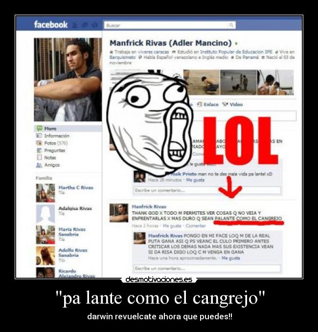 pa lante como el cangrejo - darwin revuelcate ahora que puedes!!