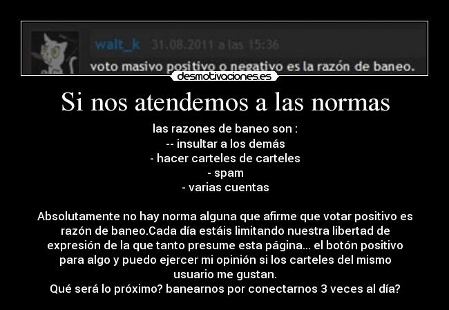 Si nos atendemos a las normas - 