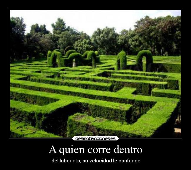 A quien corre dentro - del laberinto, su velocidad le confunde