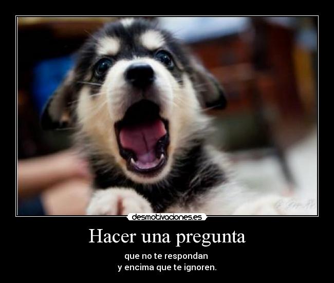 Hacer una pregunta - que no te respondan 
y encima que te ignoren.