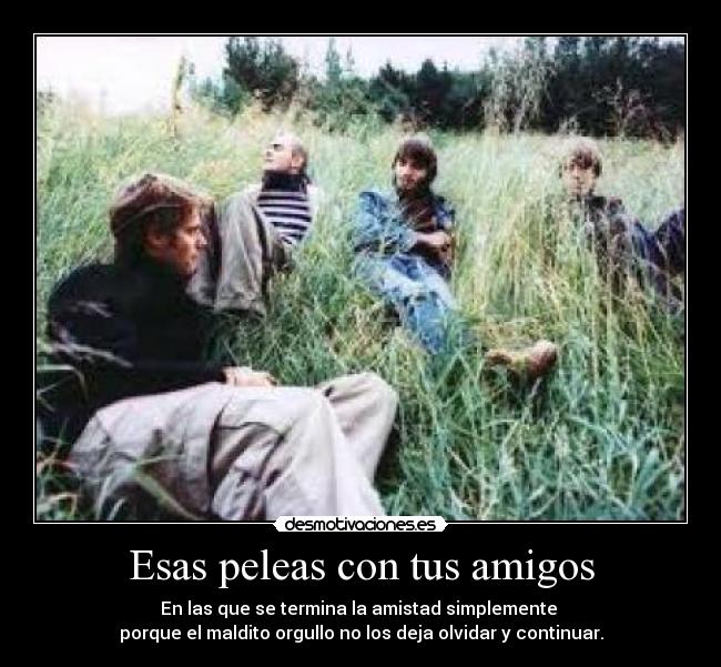 Esas peleas con tus amigos - En las que se termina la amistad simplemente 
porque el maldito orgullo no los deja olvidar y continuar.
