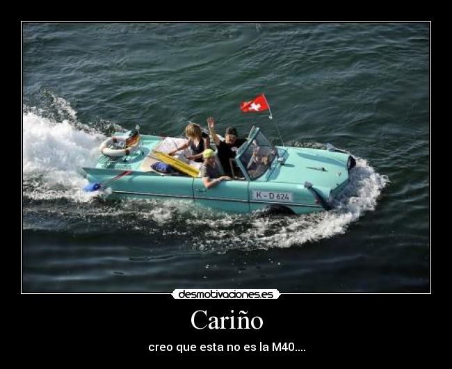carteles carino m40 coche agua desmotivaciones