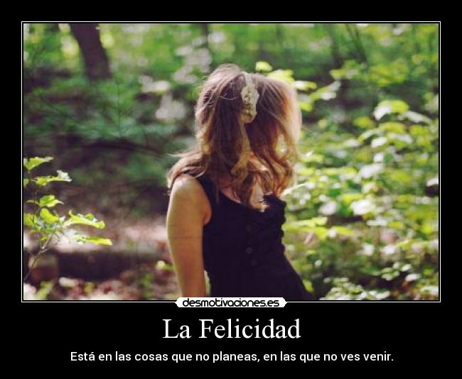 La Felicidad - Está en las cosas que no planeas, en las que no ves venir.