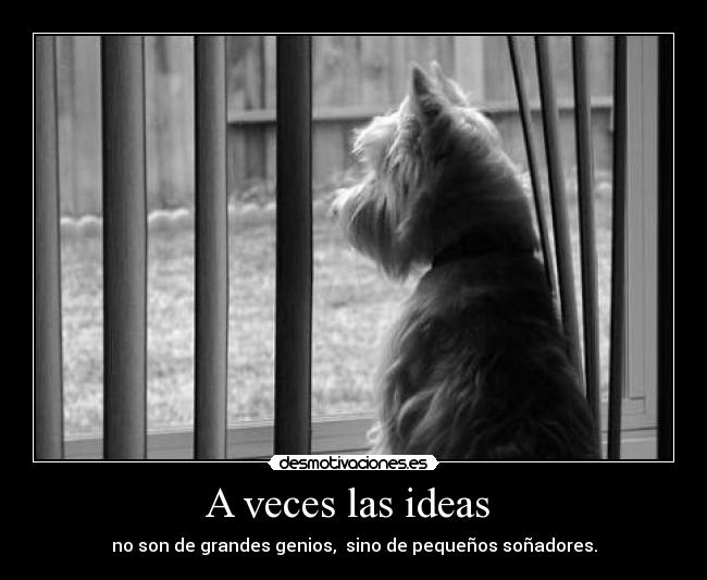 A veces las ideas  - no son de grandes genios,  sino de pequeños soñadores.