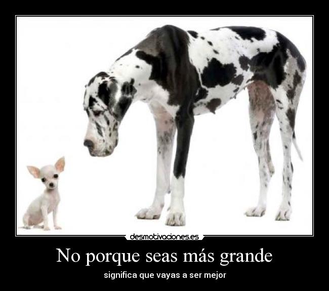 No porque seas más grande -