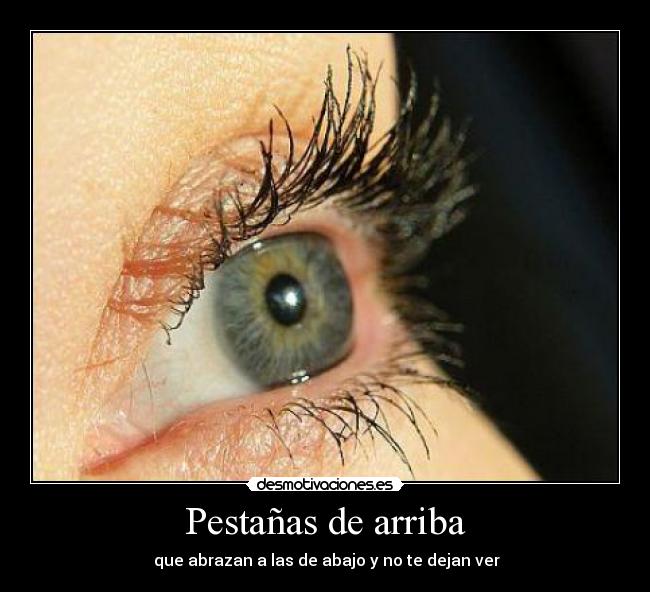 Pestañas de arriba -  que abrazan a las de abajo y no te dejan ver