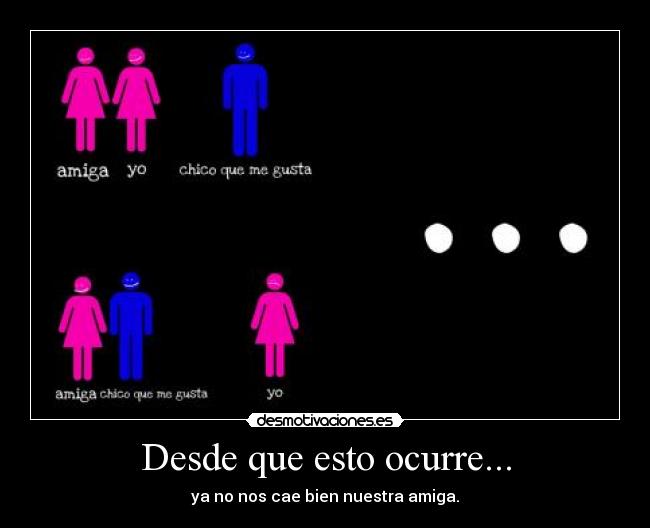 Desde que esto ocurre... - ya no nos cae bien nuestra amiga.