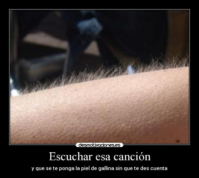 Escuchar esa canción - y que se te ponga la piel de gallina sin que te des cuenta