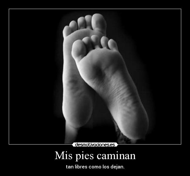 Mis pies caminan - tan libres como los dejan.