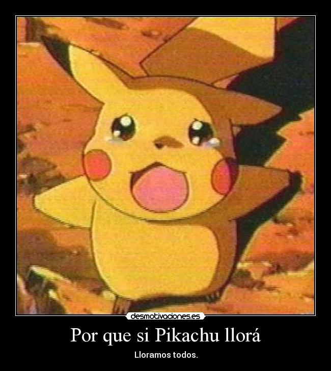 Por que si Pikachu llorá - Lloramos todos.