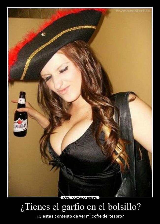 ¿Tienes el garfio en el bolsillo? - ¿O estas contento de ver mi cofre del tesoro?