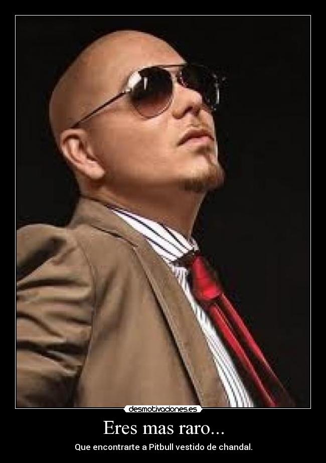 Eres mas raro... - Que encontrarte a Pitbull vestido de chandal.