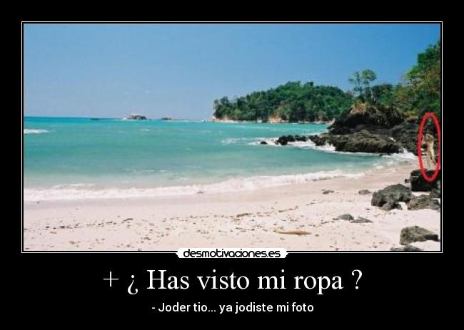 + ¿ Has visto mi ropa ? - - Joder tio... ya jodiste mi foto