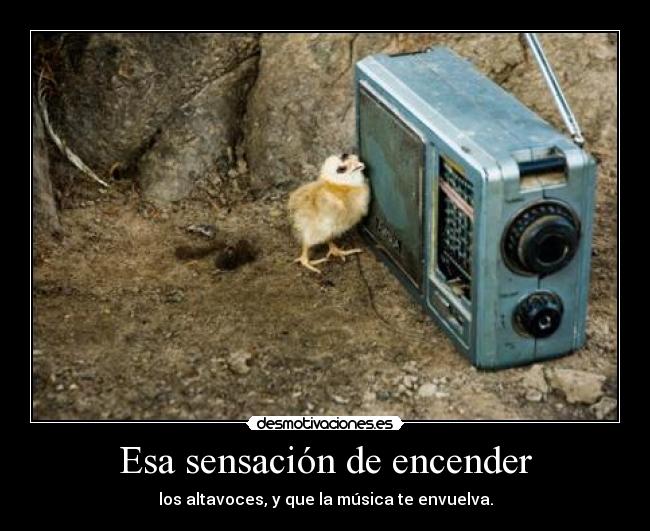 Esa sensación de encender - los altavoces, y que la música te envuelva.