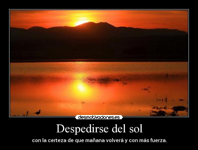 Despedirse del sol - 