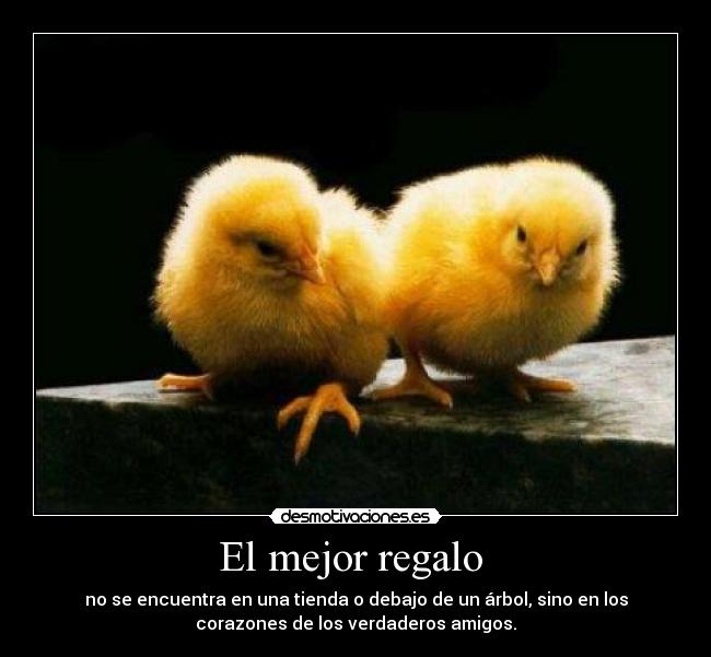 El mejor regalo - no se encuentra en una tienda o debajo de un árbol, sino en los
corazones de los verdaderos amigos.