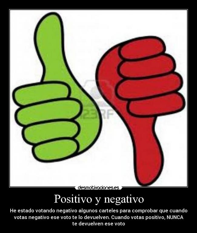 Positivo y negativo -