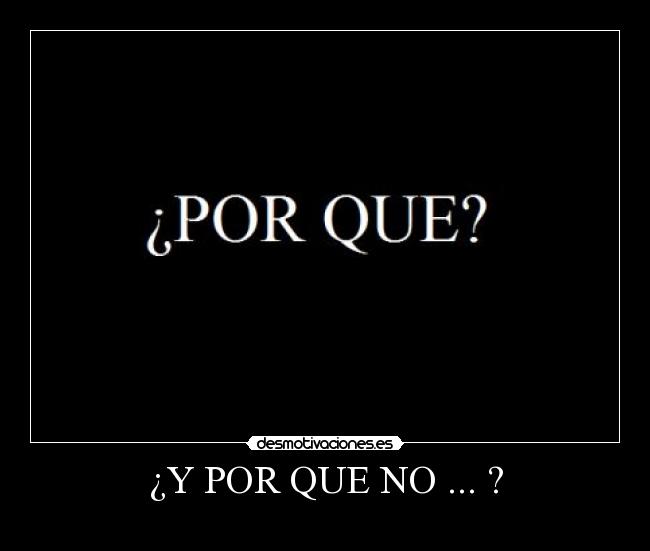 ¿Y POR QUE NO ... ? -