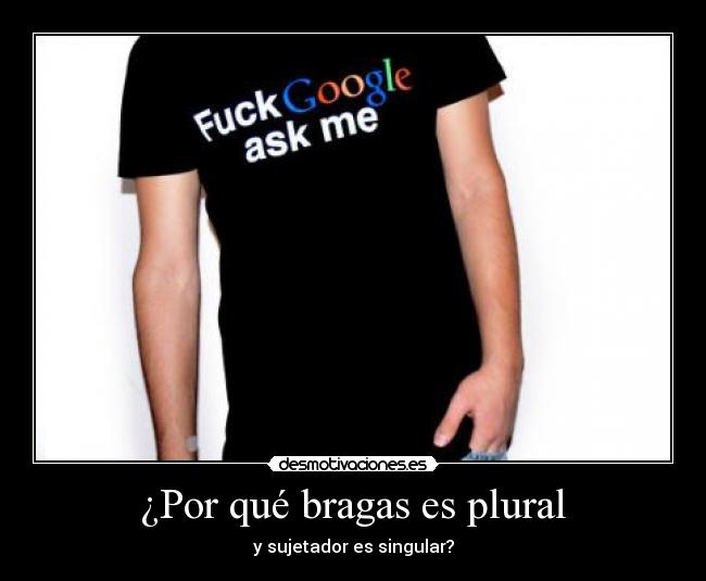 ¿Por qué bragas es plural - y sujetador es singular?
