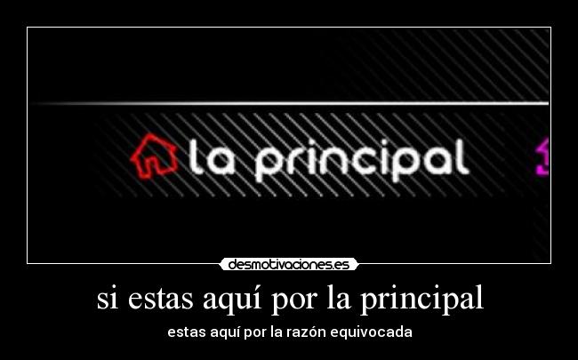 si estas aquí por la principal - estas aquí por la razón equivocada