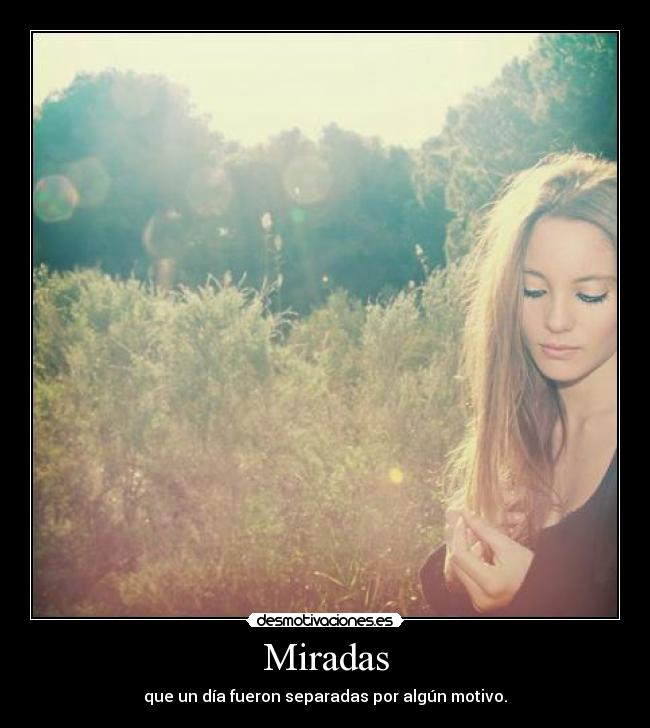 Miradas - que un día fueron separadas por algún motivo.