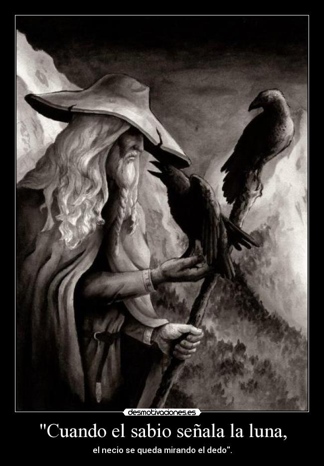 Cuando el sabio señala la luna, - el necio se queda mirando el dedo.